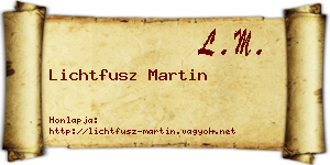 Lichtfusz Martin névjegykártya